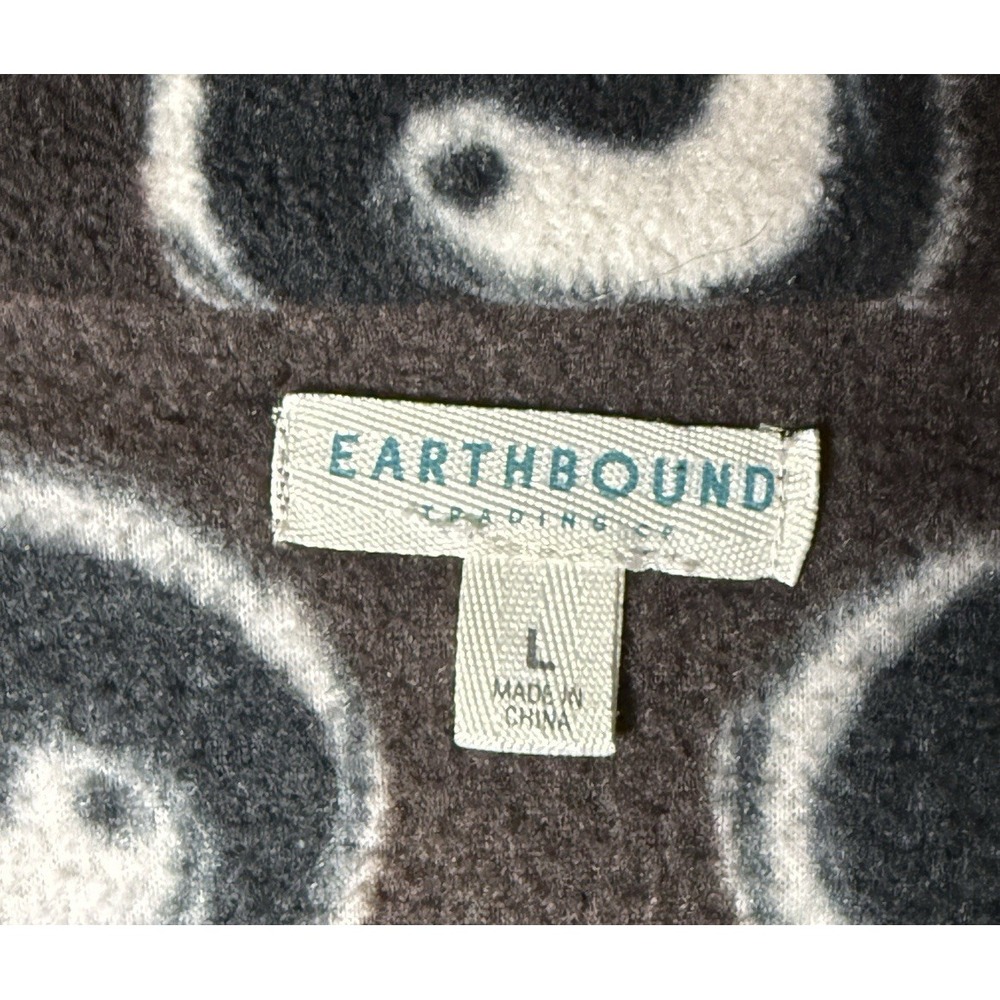 Yin Yang Sherpa Jacket Large Brown‎ Full Zip Earthy Fairy Boho Retro Grunge Boho - Picture 4 of 9